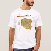 Kaart Polen + vlag + titel T-shirt (Voorkant)
