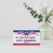 Kaart politieke campagne-gemeenteraad visitekaartje (Staand voorkant)