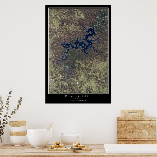 Kaart Poster van het Beaver Lake Arkansas (Keuken)