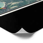 Kaart Poster van het Michigan-meer (Hoek)