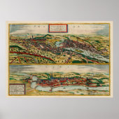  kaart Praag & Cheb Tsjechië (1588) Poster