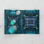 Kaart Prettig Kerstfeest Jade Blauwe Ballen (Binnen)