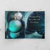 Kaart Prettig Kerstfeest Jade Blauwe Ballen (Binnen)