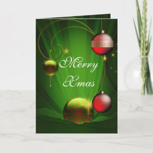 Kaart Prettig Kerstmis Rode Ballen