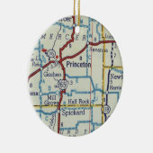 kaart Princeton MO Keramisch Ornament (Rechts)
