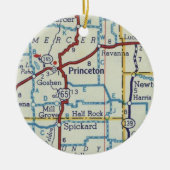 kaart Princeton MO Keramisch Ornament (Voorkant)