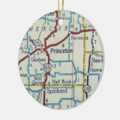 kaart Princeton MO Keramisch Ornament (Links)