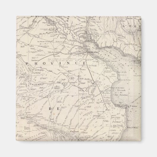 Kaart, provincie Buenos Aires, naburige regio's Magneet (Voorkant)