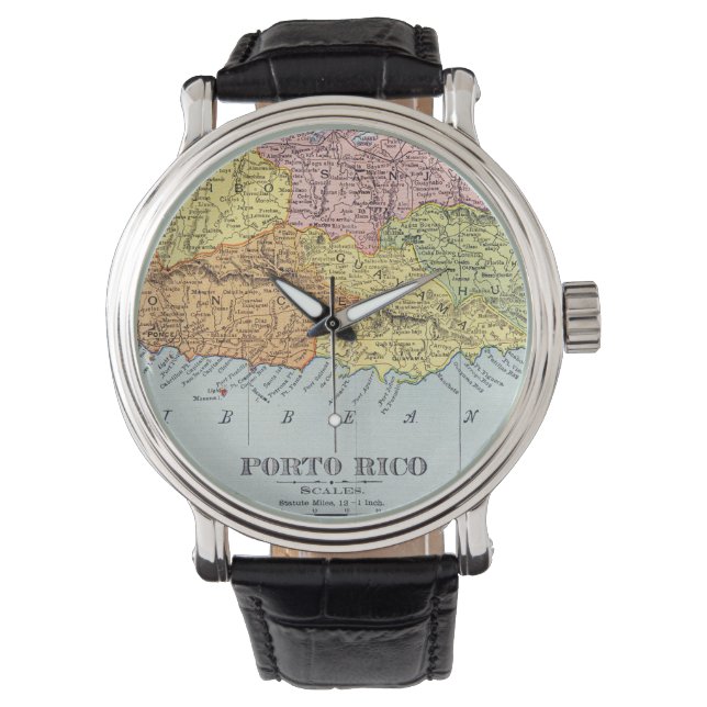 KAART: PUERTO RICO, 1900 HORLOGE (Voorkant)