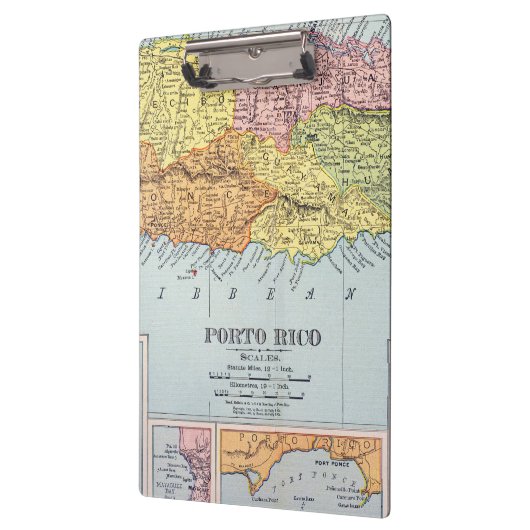 KAART: PUERTO RICO, 1900 KLEMBORD (Links)