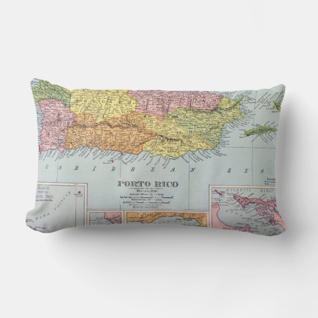 KAART: PUERTO RICO, 1900 KUSSEN (Voorkant)