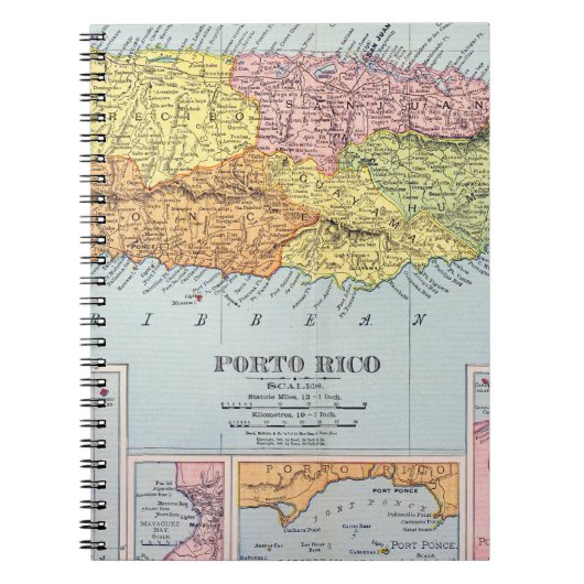 KAART: PUERTO RICO, 1900 NOTITIEBOEK (Voorkant)