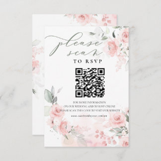 Kaart QR-code RSVP Boho voor bruiloft Website