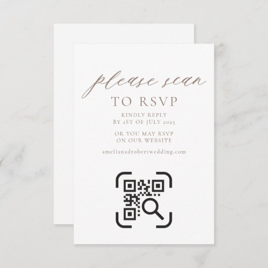 Kaart QR-code RSVP Boho voor bruiloft Website (Voorkant / Achterkant)