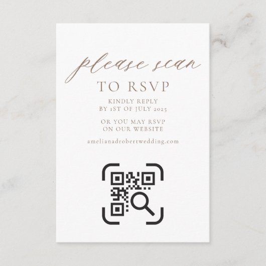 Kaart QR-code RSVP Boho voor bruiloft Website (Voorkant)