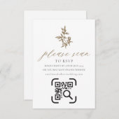 Kaart QR-code RSVP-levens voor bruiloft (Voorkant / Achterkant)