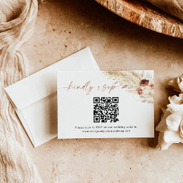 Kaart QR-codecontrole | Boho Wedding RSVP-Kaart