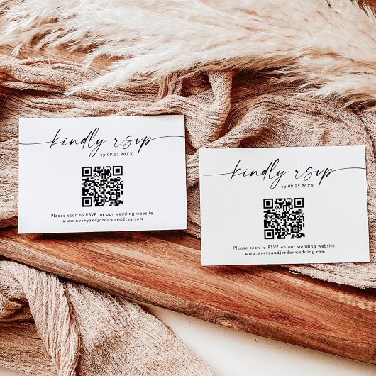 Kaart QR-codecontrole | Minimalistisch huwelijk RS