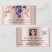 Kaart QrCode voor gebeurtenisplanner Logo Blauw Visitekaartje (Voorkant / Achterkant)