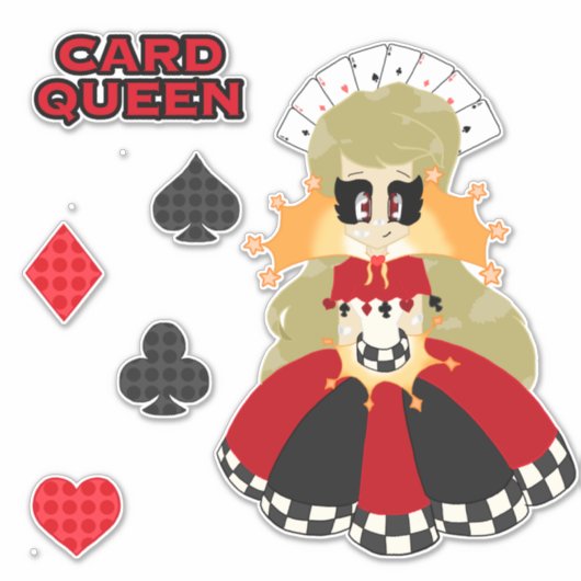 Kaart Queen Sticker Set (Voorkant)