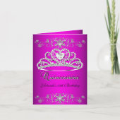 Kaart Quinceanera Pink Tiara Foto (Voorkant)