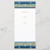 Kaart Rack Menu Gold Blauwgroen Blue Floral (Achterkant)