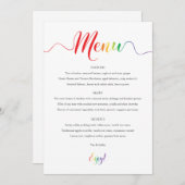 Kaart Rainbow Wedding Menu (Voorkant / Achterkant)