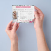 Kaart rapport roze en blauw Floral Dog Grooming Re (Hand)