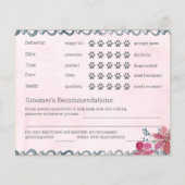 Kaart rapport roze en blauw Floral Dog Grooming Re (Achterkant)