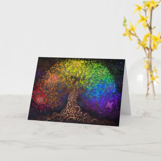 Kaart regenboogbomen (Gele Bloem)