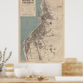  kaart Reggio Calabria Italië (1943) Poster (Keuken)