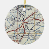  kaart Reidsville NC Keramisch Ornament (Voorkant)
