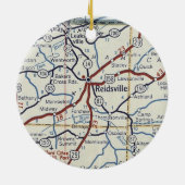  kaart Reidsville NC Keramisch Ornament (Achterkant)