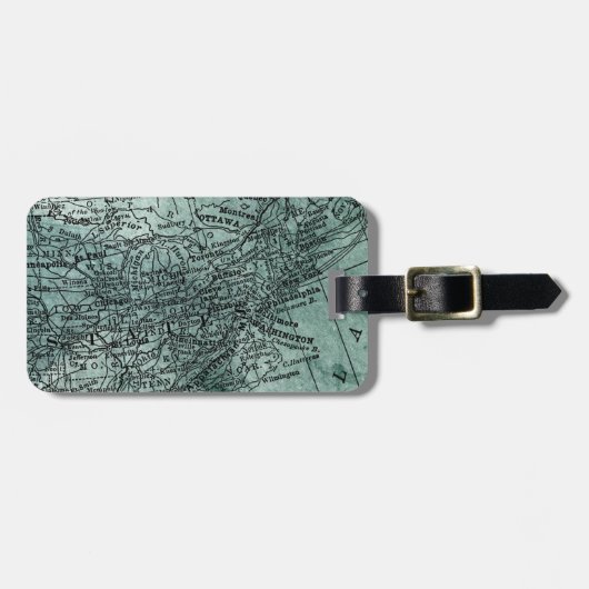 Kaart Reis Oud Midwest & Noordoost VS Bagagelabel (Voorkant horizontaal)