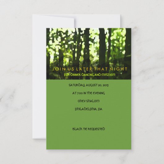 Kaart Reisbalk Waterverf bat Mitzvah Party (Voorkant)