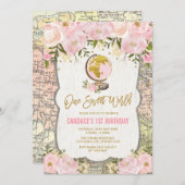  kaart Reizen Bloemenavontuur Meisjes Verjaardag (Voorkant / Achterkant)