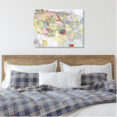 KAART: RESERVATIONS, 1892 CANVAS AFDRUK (Insitu (Slaapkamer))