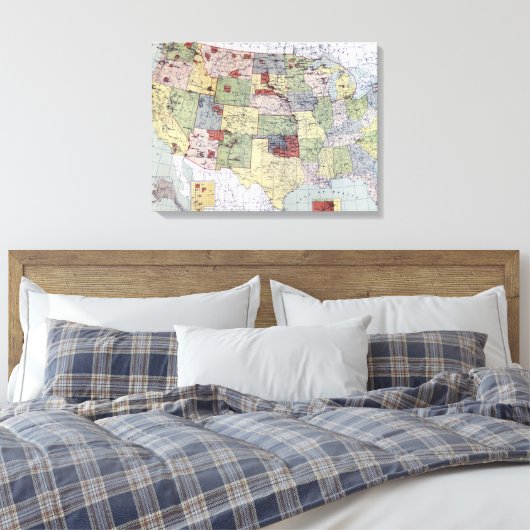 KAART: RESERVATIONS, 1892 CANVAS AFDRUK (Insitu (Slaapkamer))