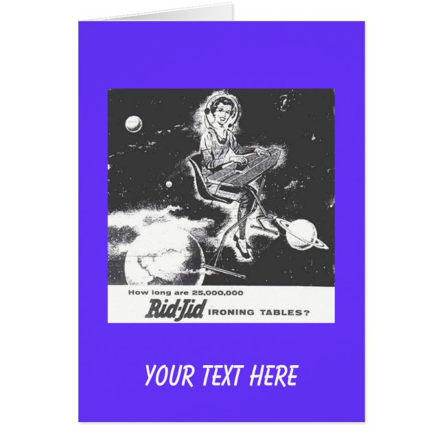 Kaart - Retro 1950s Ironing Board en Advertentie (Voorkant)