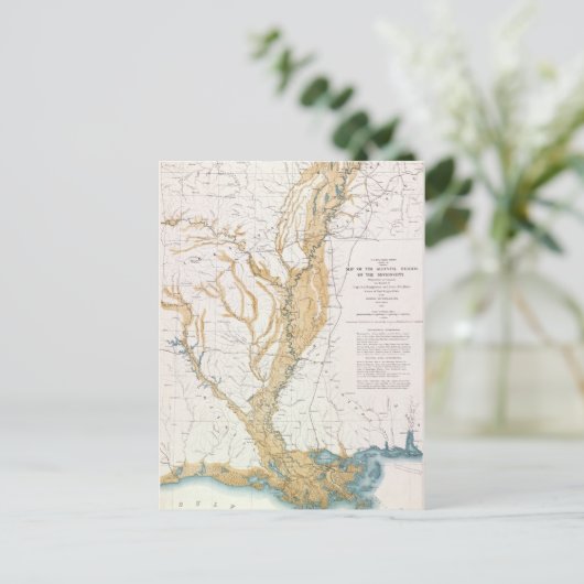 KAART: RIVIER VAN DE MISSISSIPPI, 1861 BRIEFKAART (Staand voorkant)