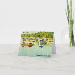 Kaart Rode en blauwe zeilboten Afstuderen