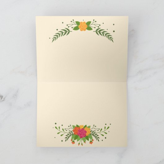 Kaart rode en Oranje grafische Rozen Moederdag (Binnen)