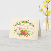 Kaart rode en Oranje grafische Rozen Moederdag (Gele Bloem)