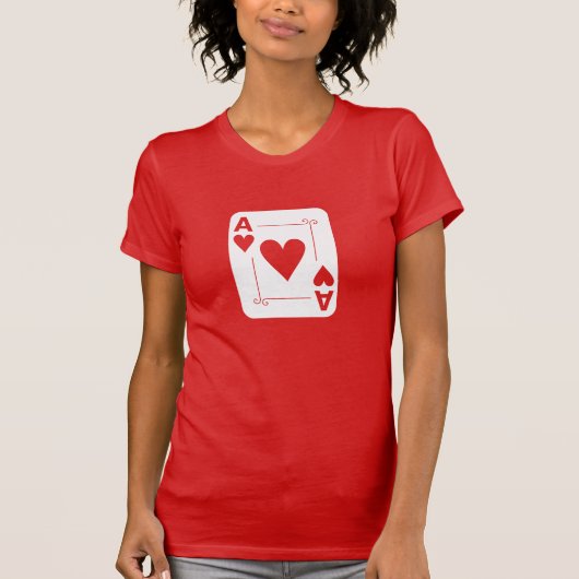 Kaart Romanic,  voor het spelen van harten T-shirt (Voorkant)