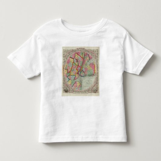 Kaart rond de stad New York Kinder Shirts (Voorkant)