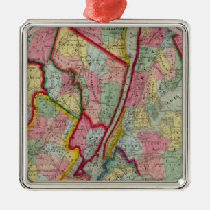 Kaart rond de stad New York Metalen Ornament