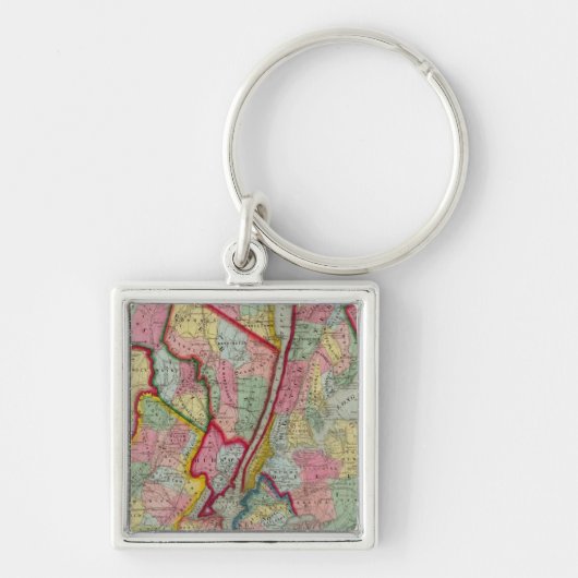 Kaart rond de stad New York Sleutelhanger (Voorkant)