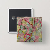 Kaart rond de stad New York Vierkante Button 5,1 Cm (Voorkant /achterkant)