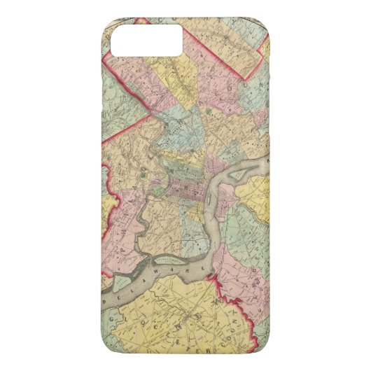 Kaart rond de stad Philadelphia Case-Mate iPhone Case (Achterkant)