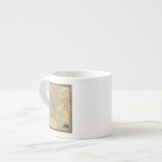 Kaart rond de stad Philadelphia Espresso Kop (Links)